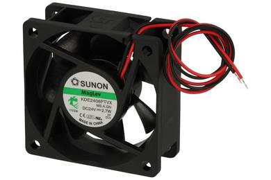 Wentylator; KDE2406PTVX.MS.A.GN; 60x60x25mm; magnetyczne Vapo; 24V; DC; 2,7W; 46m3/h; 36,5dB; 114mA; 5200RPM; 2 przewody; Sunon; RoHS; 8÷27,6V; 300mm