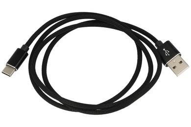 Kabel; USB; R-DSKU381; wtyk microUSB C; wtyk USB A; 1m; czarny; okrągły; nylon w oplocie, PVC; Talvico