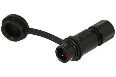Plug; SA611/P2B; 2 ways; straight; solder; 0,5mm2; 3,5-4mm; SA6; for cable; 6mm; push-pull; anodized aluminium; black; IP67; 3A; Weipu; RoHS