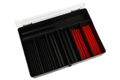 Set of heat shrinkable tubes; RCK-32x9cm; 3÷12mm; 1÷3mm; black; red; with glue; 3:1; 4:1; 90°C