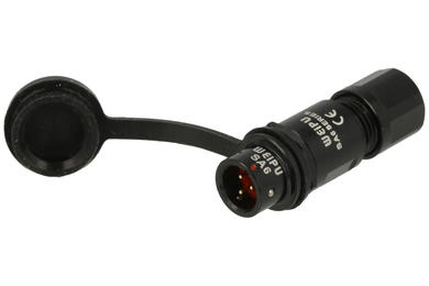 Plug; SA611/P3B; 3 ways; straight; solder; 0,5mm2; 3,5-4mm; SA6; for cable; 6mm; push-pull; anodized aluminium; black; IP67; 3A; Weipu; RoHS