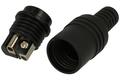 Socket; loudspeaker; GDIN2p; 2 ways; straight; for cable; black; screw