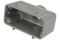 Connector housing; Han A; 19300161421; 16B; metal; straight; for cable; top single cable entry; for double locking levers; entry for M25 cable gland; silver; IP65; Harting; RoHS