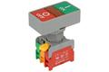 Switch; push button; DPB22N2-1-O/C; ON-(OFF)+OFF-(ON); red & green; backlight without light source; orange; screw; 2 positions; 3A; 230V AC; 22mm; 54mm; Auspicious