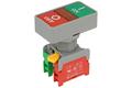 Switch; push button; DPB22-1-O/C; ON-(OFF)+OFF-(ON); red & green; no backlight; screw; 2 positions; 3A; 230V AC; 22mm; 54mm; Auspicious
