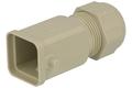 Connector housing; Han A; 19200030410; 3A; plastic; straight; for cable; top single cable entry; for single locking lever; with cable gland for 9-17mm; grey; IP65; Harting; RoHS