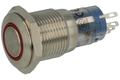 Przełącznik; przyciskowy; LAS2GQF-11ZE/R/12VS-FP; ON-ON; 1 tor; podświetlenie LED 12V; czerwony; ring; bistabilny; na panel; 3A; 250V AC; 16mm; IP67; Onpow; RoHS