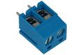 Terminal block; XY305A-02P 5.0mm; AK120; 2 ways; R=5,00mm; 12,5mm; 17,5A; 250V; through hole; straight; square hole; slot screw; screw; horizontal; 2,5mm2; blue; Xinya; RoHS