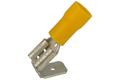 Connector; 6,3x0,8mm; flat male/female; insulated; KMFY; yellow; angled 45°; straight; for cable; 4÷6mm2; crimped; 1 way; SGE