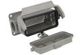 Connector housing; Han A; 19300161296; 16B; metal; straight; for panel; entry for M25 cable gland; with single locking lever; with cover; both sides cables entries; silver; IP65; Harting; RoHS