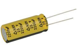 Capacitor; Low Impedance; electrolytic; 2200uF; 25V; NXH25VB2200 M12.5x30; fi 12,5x30mm; 5mm; through-hole (THT); bulk; Samyoung; RoHS