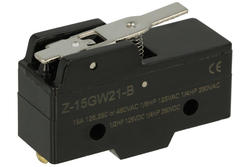 Mikroprzełącznik; Z-15GW21-B; dźwignia; 28,5mm; 1NO+1NC wspólny pin; szybkie; śrubowy; 15A; 250V; Howo