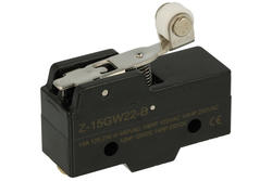 Microswitch; Z-15GW22-B; lever with roller; 26mm; 1NO+1NC common pin; snap action; screw; 15A; 250V; Howo