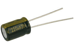 Capacitor; Low Impedance; electrolytic; 220uF; 25V; WLR221M1EF11RT9; fi 8x11mm; 3,5mm; through-hole (THT); bulk; Jamicon; RoHS