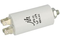 Kondensator; silnikowy (rozruchowy); CBB60 1uF/450VAC; 1uF; 450V; fi 28x55mm; konektory 6,3mm; śruba z nakrętką; Shenge; RoHS