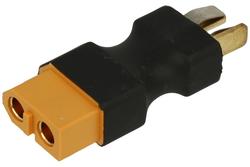 Adapter socket / plug; DC power; XT60 socket; DEAN-T plug; A-XT60/DEAN-T.P; 2 ways; straight; black; red; yellow; 60A; 500V; polyamide (PA)