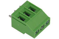 Terminal block; EHK5V-03P; 3 ways; R=5,00mm; 18mm; 20A; 300V; through hole; straight; lift type; cross screw; screw; horizontal; 0,2÷2,5mm2; green; Dinkle; RoHS