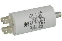 Kondensator; silnikowy (rozruchowy); 6uF; 450V AC; fi 30x60mm; konektory 6,3mm; śruba bez nakrętki; JYC; RoHS