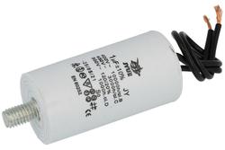 Capacitor; motor; 1uF; 450V AC; fi 26x55mm; with cables; screw without nut; JYC; RoHS