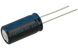 Kondensator; elektrolityczny; 2200uF; 16V; TK; TKR222M1CG20M; fi 10x20mm; 5mm; przewlekany (THT); luzem; Jamicon; RoHS