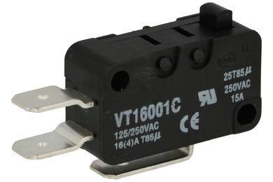 Microswitch; VT1600-1C; without lever; 1NO+1NC common pin; snap action; conectors 6,3mm; 16A; 250V; Highly; RoHS