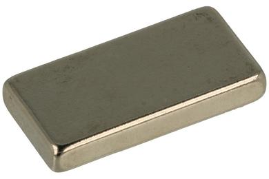 Magnet; cuboid; N38; 20mm; 10mm; 3mm; nickel plated; Neodymium