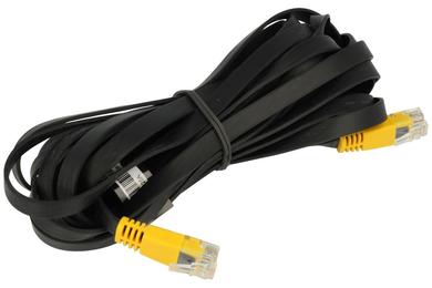 Kabel; patchcord; U/UTP; CAT 5e; 5m; czarny; RJ4550Blp; linka; Cu; płaski; PVC; 2x wtyk RJ45