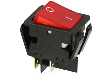 Switch; rocker; C6053ALBR3; ON-OFF; 2 ways; red; neon bulb 250V backlight; red; bistable; 6,3x0,8mm connectors; 22x30mm; 2 positions; 16A; 250V AC; Bulgin