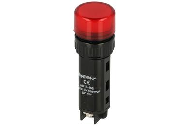 Indicator; blinking; AD16-16S/12VDC; 16mm; LED 12V backlight; red; screw; black; IP40; 45,5mm; Onpow; RoHS