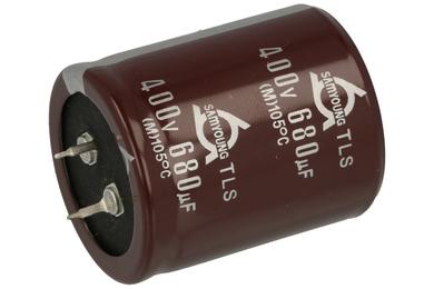 Capacitor; electrolytic; SNAP-IN; 680uF; 400V; TLS; TLS400VN680M 35x40; 20%; fi 35x40mm; 10mm; through-hole (THT); bulk; -25...+105°C; 3000h; Samyoung; RoHS