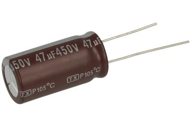 Capacitor; electrolytic; Low Impedance; 47uF; 450V; JTX476M450S1GZM3BL; diam.16x31,5mm; through-hole (THT); bulk; Jamicon; RoHS