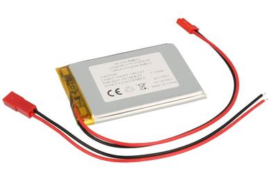 Rechargeable battery; Li-Po; 624765; 3,7V; 2100mAh; 6,2x47x65mm; PCM protection; connector + socket 2,54*2pins; AKYGA; RoHS