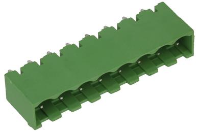 Terminal block; EDVC-5.08-08P-4; 8 ways; R=5,08mm; 12,1mm; 15A; 300V; through hole; straight; closed; green; KLS; RoHS