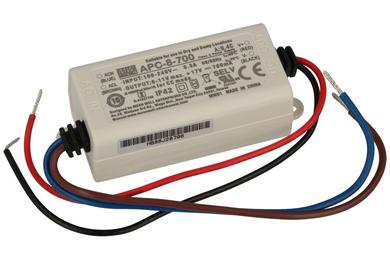 Power Supply; for LEDs; APC-8-700; 5÷11V DC; 700mA; 8W; constant current design; IP30; Mean Well
