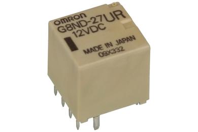 Przekaźnik; elektromagnetyczny miniaturowy; G8ND-27UR; 12V; DC; 2 styki przełączne; 25A; 14V DC; do druku (PCB); Omron; RoHS