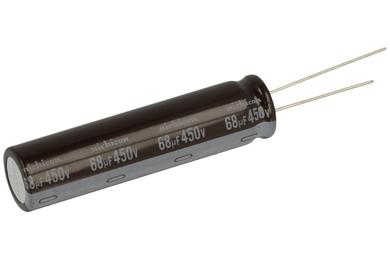 Kondensator; elektrolityczny; 68uF; 450V; UCS; UCS2W680MNY9; fi 12,5x50mm; 5mm; przewlekany (THT); luzem; Nichicon; RoHS