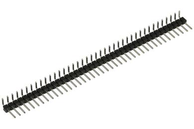 Pin header; pin; PLS40RA; 2,54mm; black; 1x40; angled 90°; asymmetric; 2,54mm; 0,8/3mm; through hole; tinned; RoHS