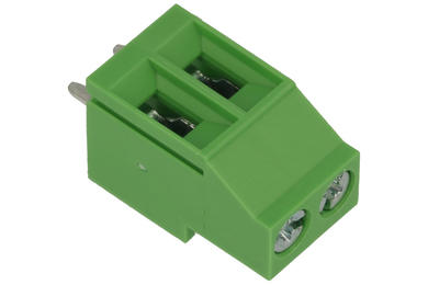 Terminal block; EHK5V-02P; 2 ways; R=5,00mm; 18mm; 20A; 300V; through hole; straight; lift type; cross screw; screw; horizontal; 0,2÷2,5mm2; green; Dinkle; RoHS