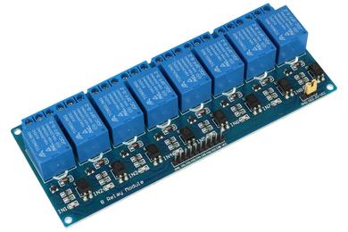 Moduł rozszerzeniowy; przekaźnik; MP-8K-5V; 5V; 10A; 250V; 110V; 8- kanałowy; przekaźnik JQC-3FF-S-Z; kołkowe