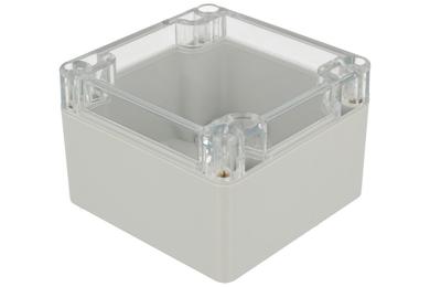 Enclosure; multipurpose; G256C; polycarbonate; 82mm; 80mm; 55mm; IP65; light gray; transparent lid; Gainta; RoHS