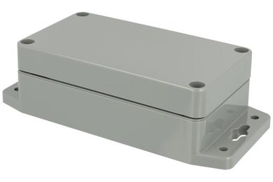 Enclosure; multipurpose; G304MF-IP67; ABS; 115mm; 65mm; 40mm; IP67; dark gray; wiith cast gasket; with brass bushing; mounting flange; Gainta; RoHS