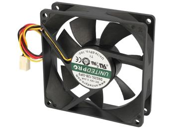 Fan; D9225L12B; 92x92x25mm; ball bearing; 12V; DC; 1,92W; 66m3/h; 24,58dB; 160mA; 2000RPM; 3 wires; United; RoHS; 9÷15V