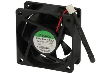 Wentylator; KD2406PTB2.(2)GN; 60x60x25mm; kulkowe; 24V; DC; 1,3W; 32,8m3/h; 30dB; 56mA; 3800RPM; 2 przewody; Sunon; RoHS; 12÷27,6V; 200mm