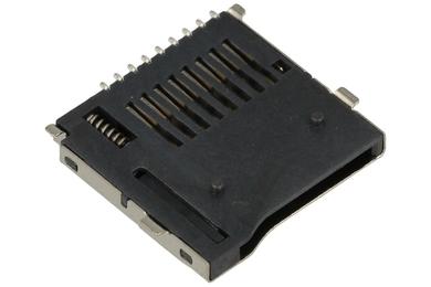 Connector; card holder; micro SD; A-CH-microSD; 9 ways; surface mount; push-push; horizontal