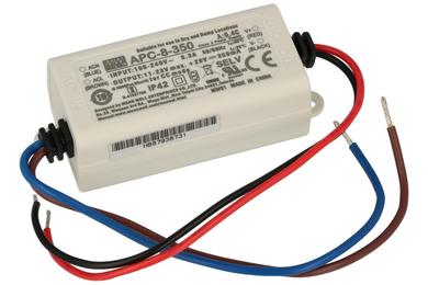 Power Supply; for LEDs; APC-8-350; 11÷23V DC; 350mA; 8W; constant current design; IP30; Mean Well