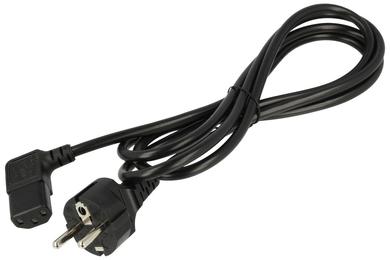 Cable; power supply; AK02k; CEE 7/7 angled plug; IEC C13 IBM angled socket; 2m; black; 3 cores; 0,75mm2; 10A; PVC; round; stranded; CCA