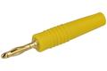 Banana plug; 2mm; 25.205.3; yellow; 36mm; solder; 10A; 60V; gold plated brass; PVC; Amass; RoHS