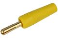 Wtyk bananowy; 4mm; A-BP-4/R/Y; żółty; 46mm; przykręcany; 5A; brąz złocony