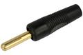 Banana plug; 4mm; A-BP-4/B/G; black; 46m; screwed; 5A; gold plated bronze