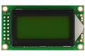 Wyświetlacz; LCD; alfanumeryczny; CBC008002E00-YHY-R; 8x2; czarny; Kolor tła: zielony; podświetlenie LED; 38mm; 16mm; RoHS